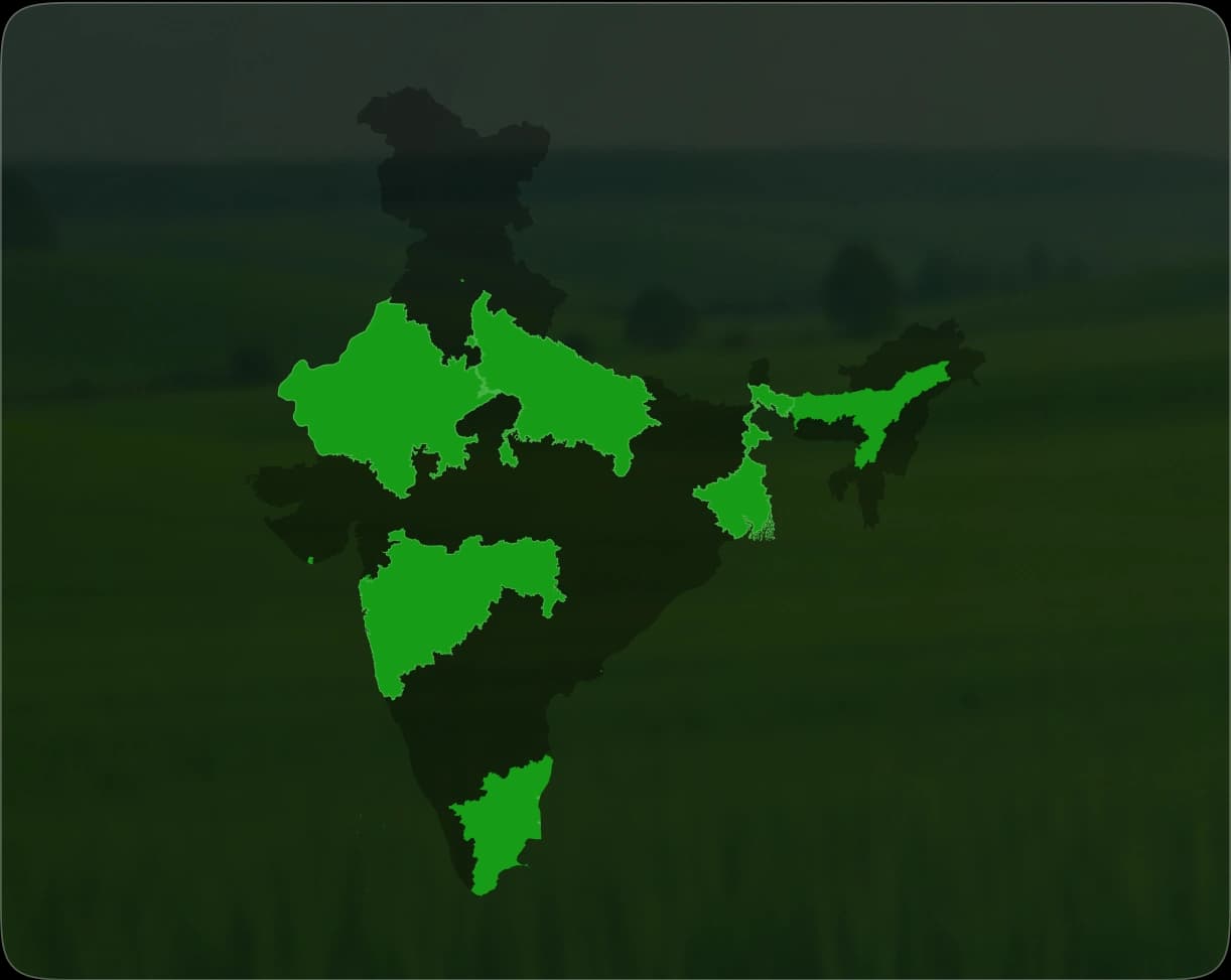 Map of India showing our reach